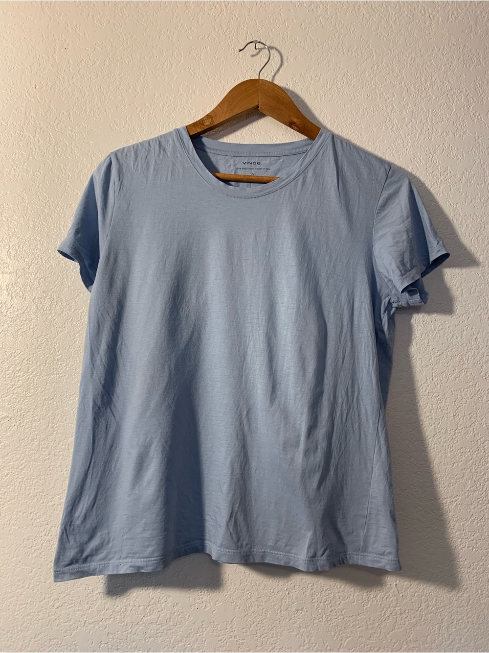 Vince Light Blue Short Sleeve Crew Neck Tee